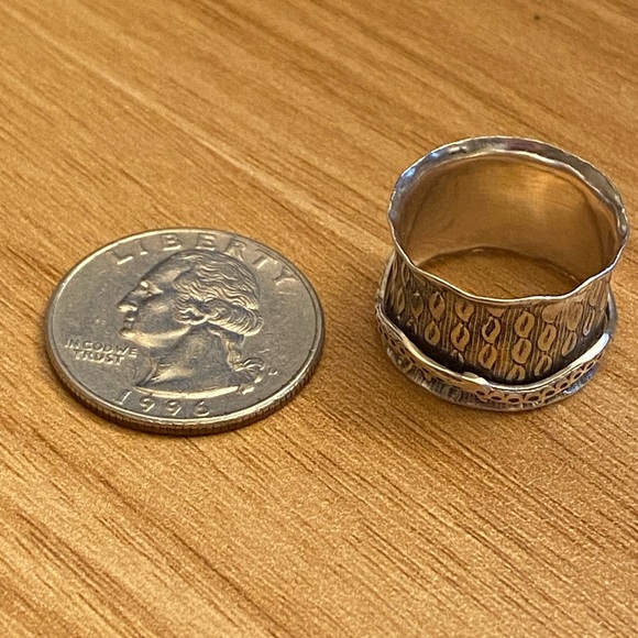 Vintage, 925 sterling silver spinner band ring - Picture 5 of 6